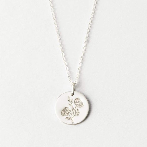 Buttercup Flower Engraved Chic Cute Charm Necklace - Picture 5 of 16